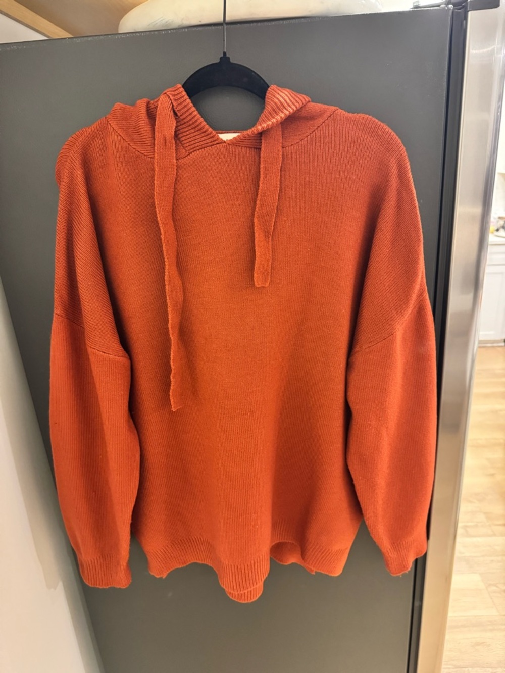 Men's Crewneck Hoodie Sweater in Rust Orange